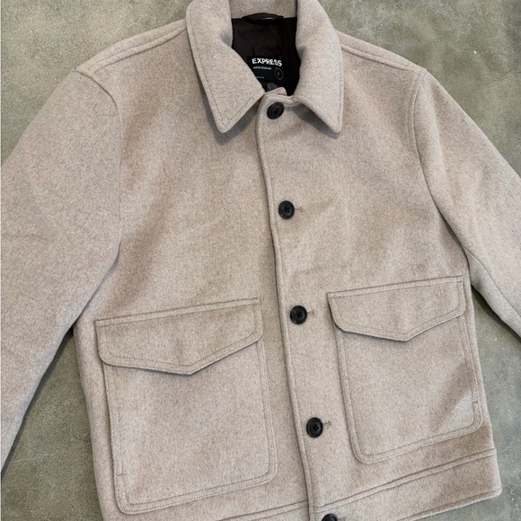 Express Tan Wool-Blend Trucker Jacket - Picture 6 of 12